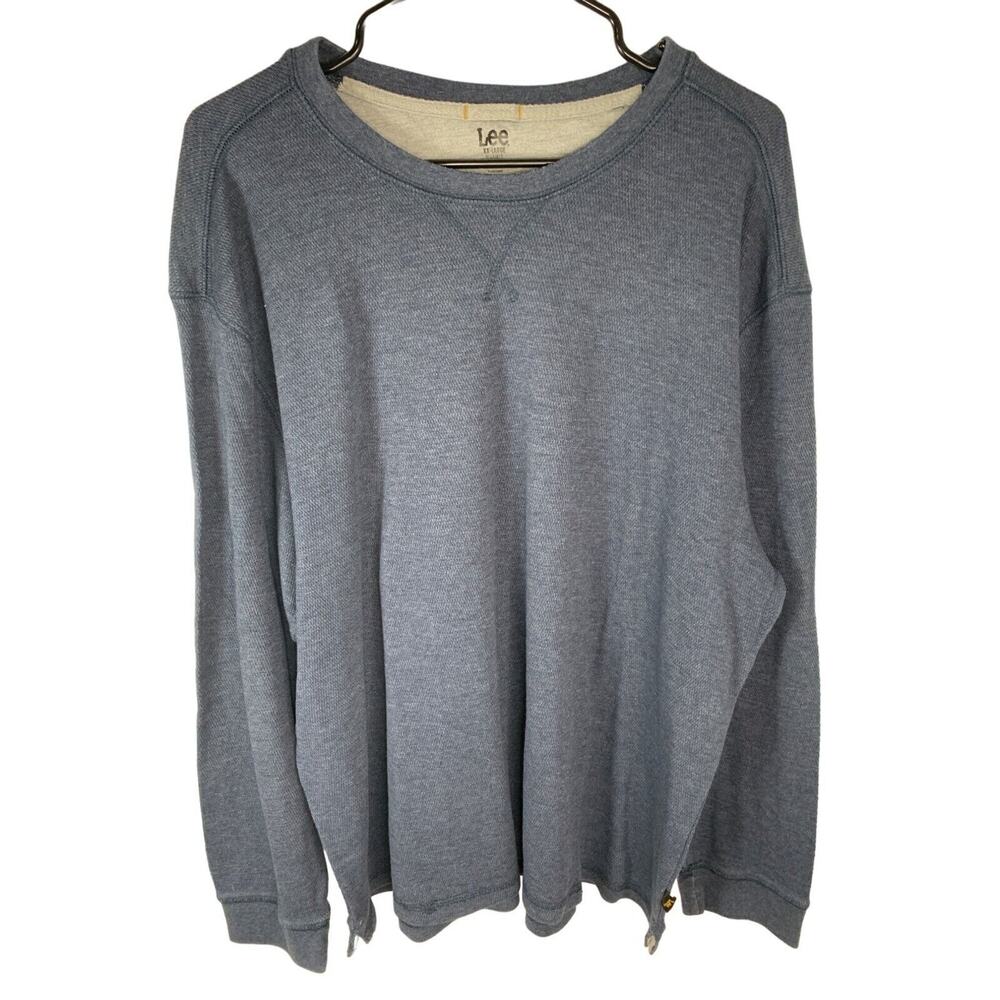 Lee Mens Sweater XX-Large Regular Fit Cotton & Polyester Blue Crewneck